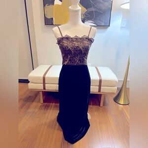 Tootsies boutique Elegant Black and Brown Evening Dress size 2